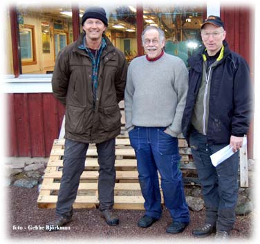 Bengt, Brje och Rolf vid ullspinneriet - foto Gebbe Bjrkman