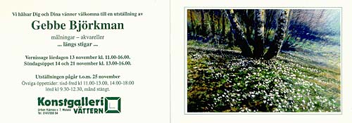 Vernissagekort - Galleri Vttern, Motala